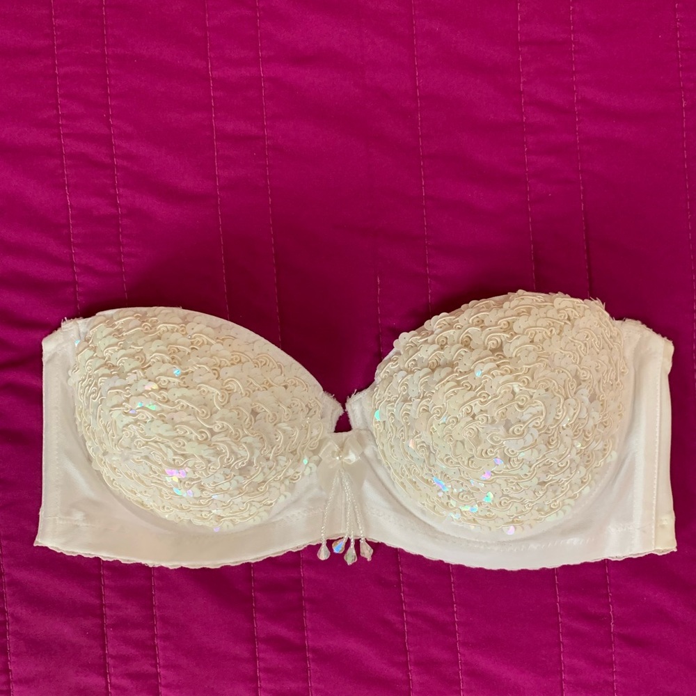 Vintage sequin strapless bra
